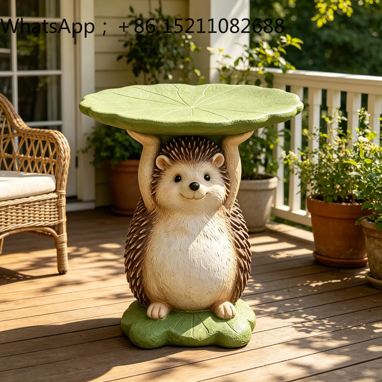 LLY B & B Terrace Leisure Coffee Table Children's Paradise Landscape Decoration Table Outdoor Table Patio Garden