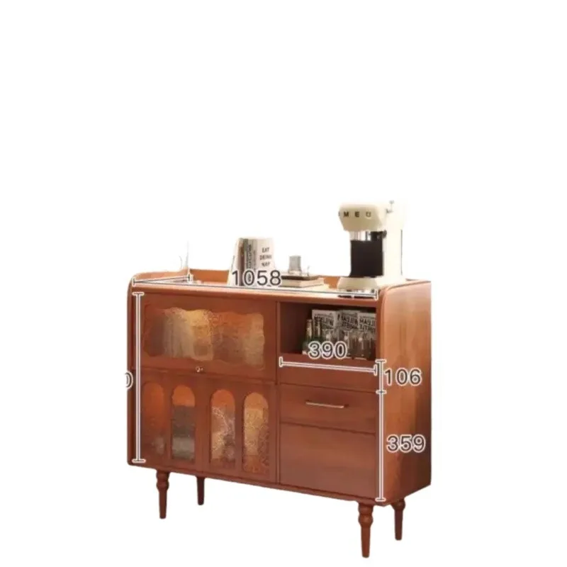 

American solid wood dining side against the wall integrated retro tea storage kitchen living room home locker wine cabinet