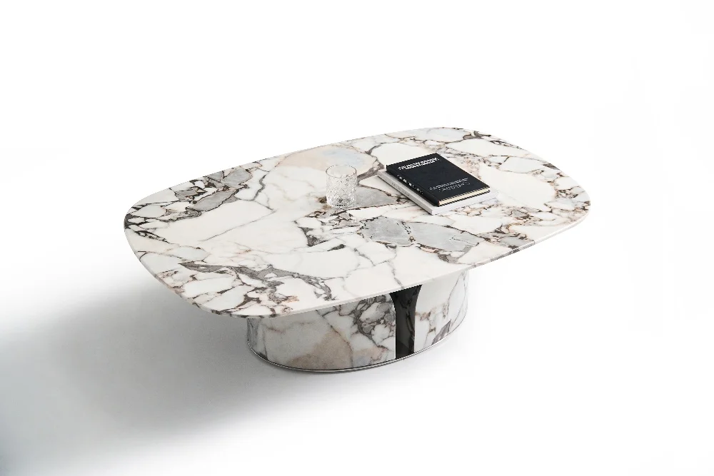 m Modern Style Sticker Stone Coffee Table Rectangular Coffee Table Steel Frame for Living Room Home Furniture m