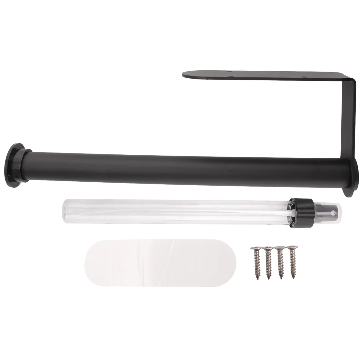 

Practical Paper Towel Holder with Spray Bottle,Hanging Wall Mount Papertowels Roller for Kitchen and Bathroom (Black)