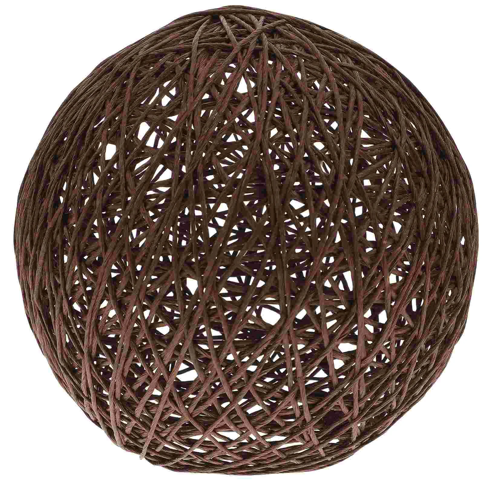 Lampadario paralume lampada fai da te ornamento Chic paralume antipolvere Decor Indoor Rattan Ball Light Shell Hanging soffitto