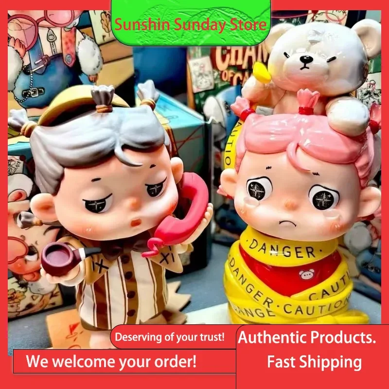 

Genuine Heyone Black Play Dumb Detective Daisy Castle Mystery Series Blind Box Trendy Toy Figurines Ornaments Toys Figure Glue