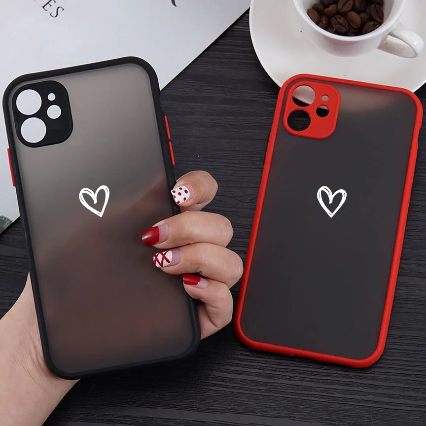 JAMULAR Fashion Silicone Phone Case Cover For iPhone 11 13 Pro 12 7 XR XS MAX X 8 SE2 6 Plus Latte Love Coffee Heart Hard Fundas