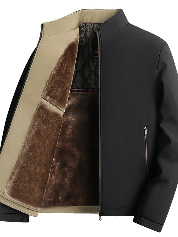 معطف رجالي شتوي من القطن ثينيد بياقة واقفة دافئ مبطن Fce ببطانة إضافية وحامل أنيق حضري مناسب معطف طويل Sve