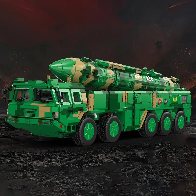 Creative static model of Dongfeng missile vehicle, high-difficulty assembly model, educational toy, birthday gift