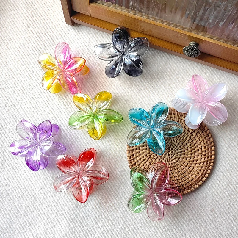 Elegant Large Flower Hair Clip Fashion Egg Flower Hairpin For Women Girls Sweet Ponytail Hair Claw Headwear Hair Accessories