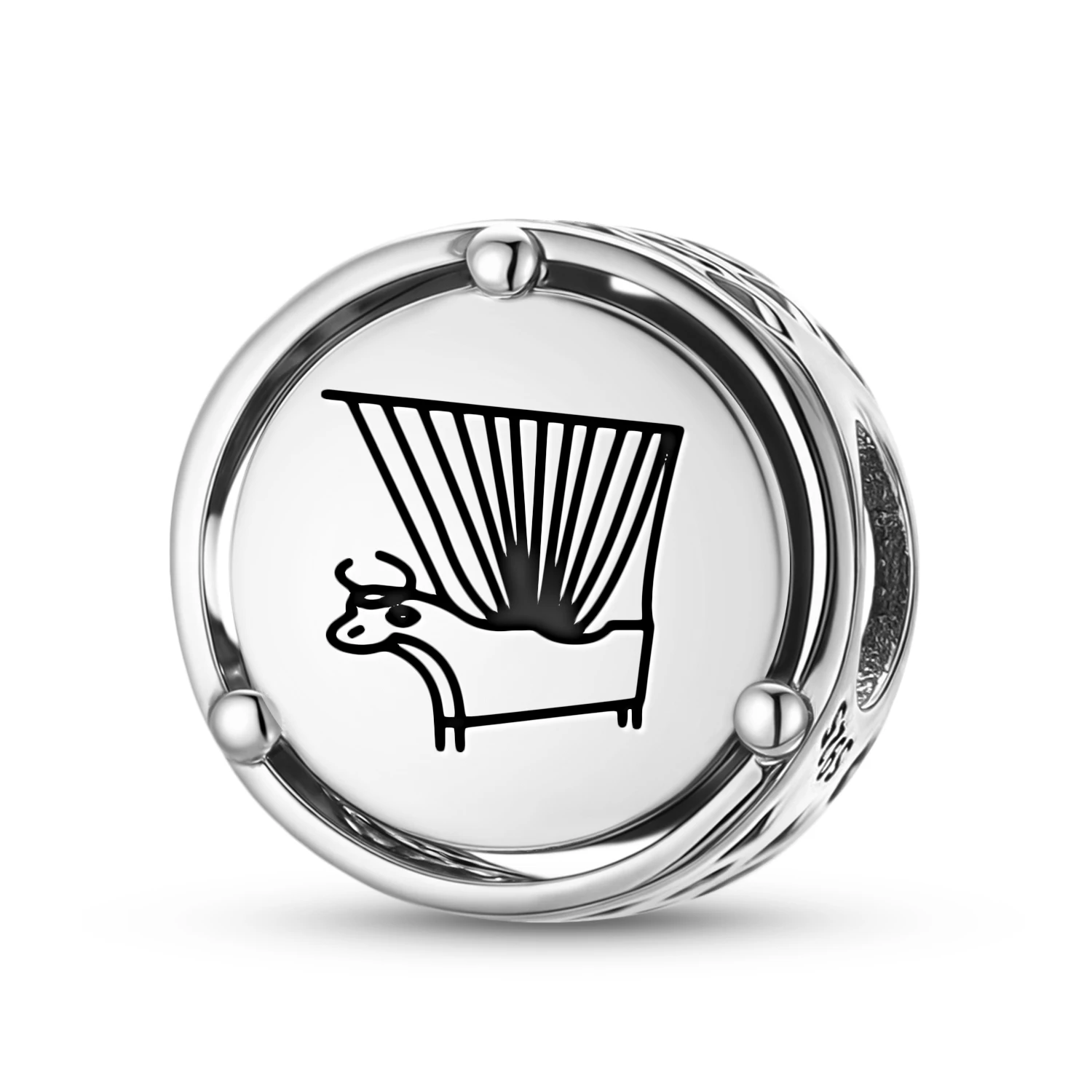 

925 Sterling Silver Sumerian Bull Headed Lyre of Ur Charm Fit Original Bracelet Diy Jewelry Accessories Family Bead