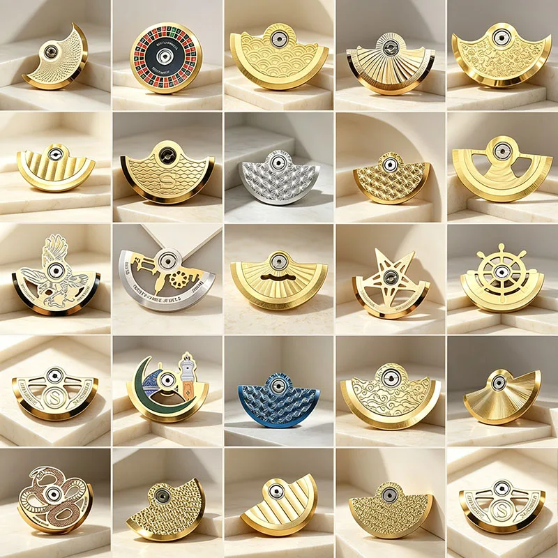 MechJazz Starburst Engraved Automatic Rotor Oscillator Weight for NH35/NH36 Movement, Mechanical Watch Modification Parts