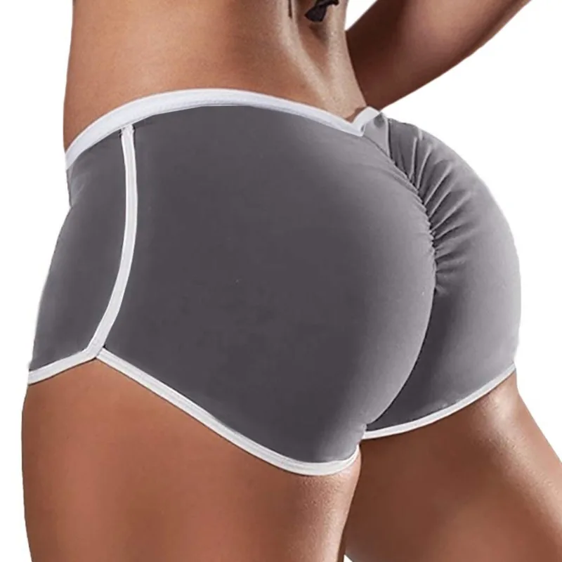 Women's Sports Casual Shorts Oversized Sexy Solid Color Low Waisted Sports Running Tight Lifting Hip Shorts image 2
