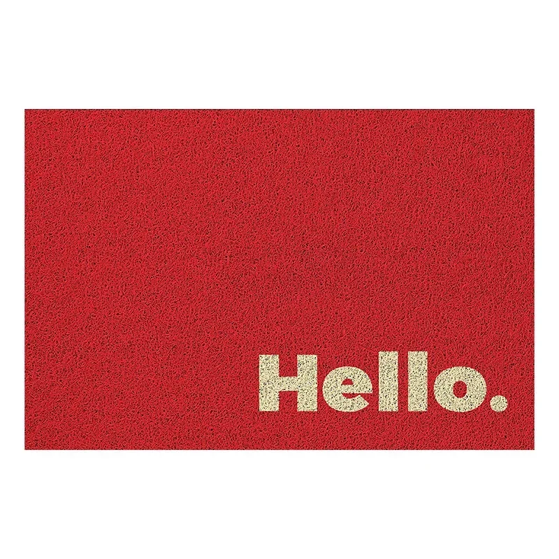 Korean Hello PVC Coil Door  Scraping Dust Removal Outdoor Door  Entry Porch Floor  Non-slip Foot  Welcome