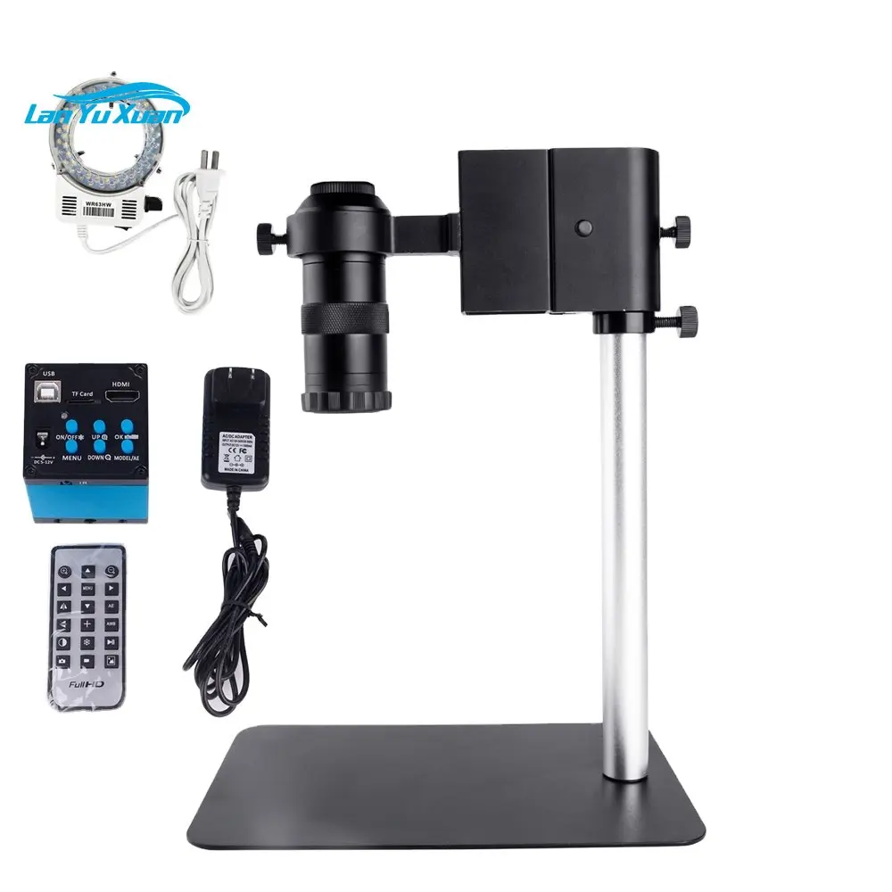 Advanced White LED Ring Lighting With 1600w Digital Testing Instrument 130X Mobile Phone Repairing Monocular Microscope