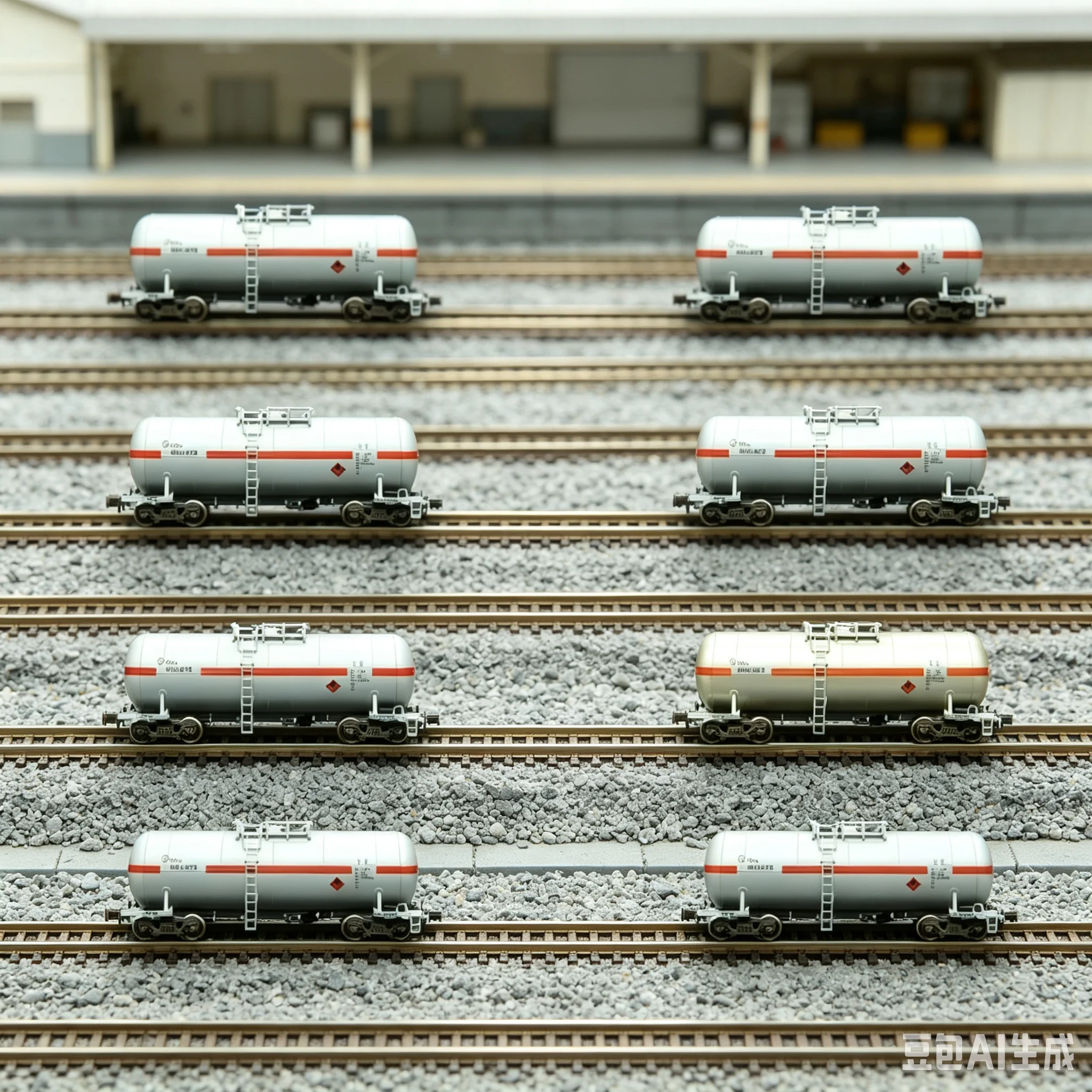 N Type 1/160 Train Model GQ701 Oil Tanker Freight Car 8 Cars Two Options Available Car Set for Sand Table Decoration Scene