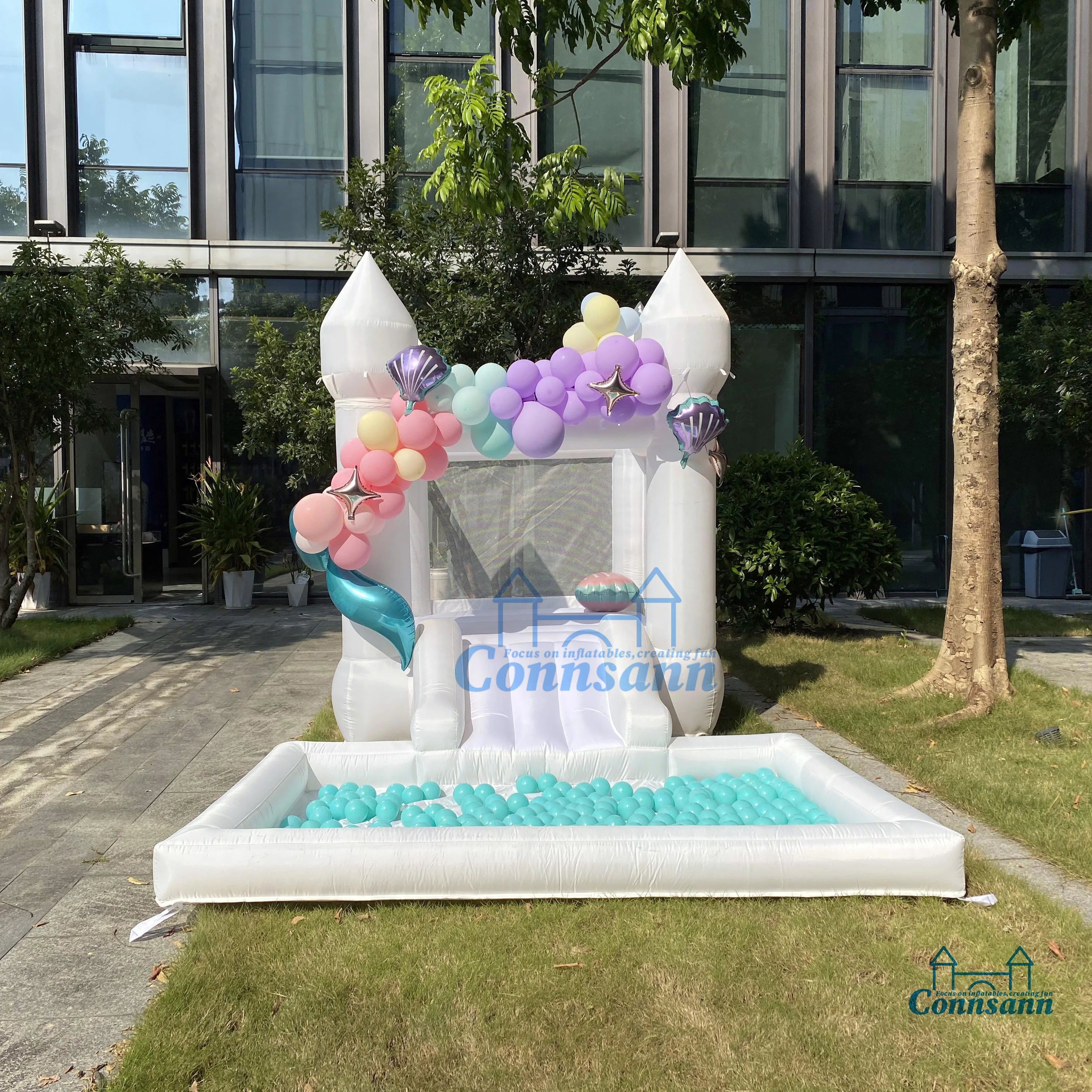 9피트 옥스포드 풍선 놀이기구 슬라이드 포함 야외 놀이용 바람에 강한 디자인, 인터랙티브 게임 점퍼 파티 활동용