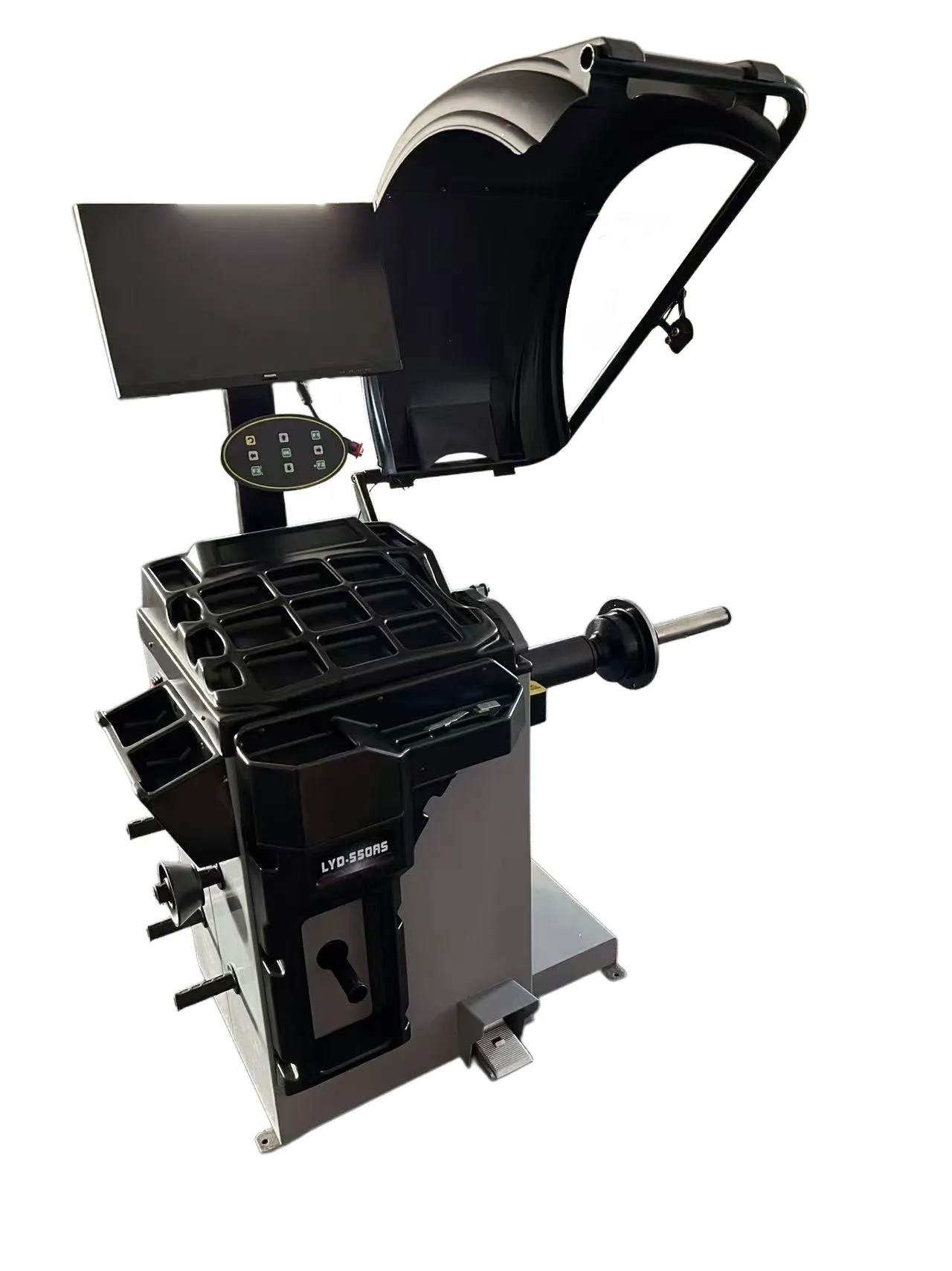 LCD Display Frequency Conversion Automatic Wheel Balancer Pneumatic Locking Shaft HIGH LIFT L-550AS Steel AC 220V