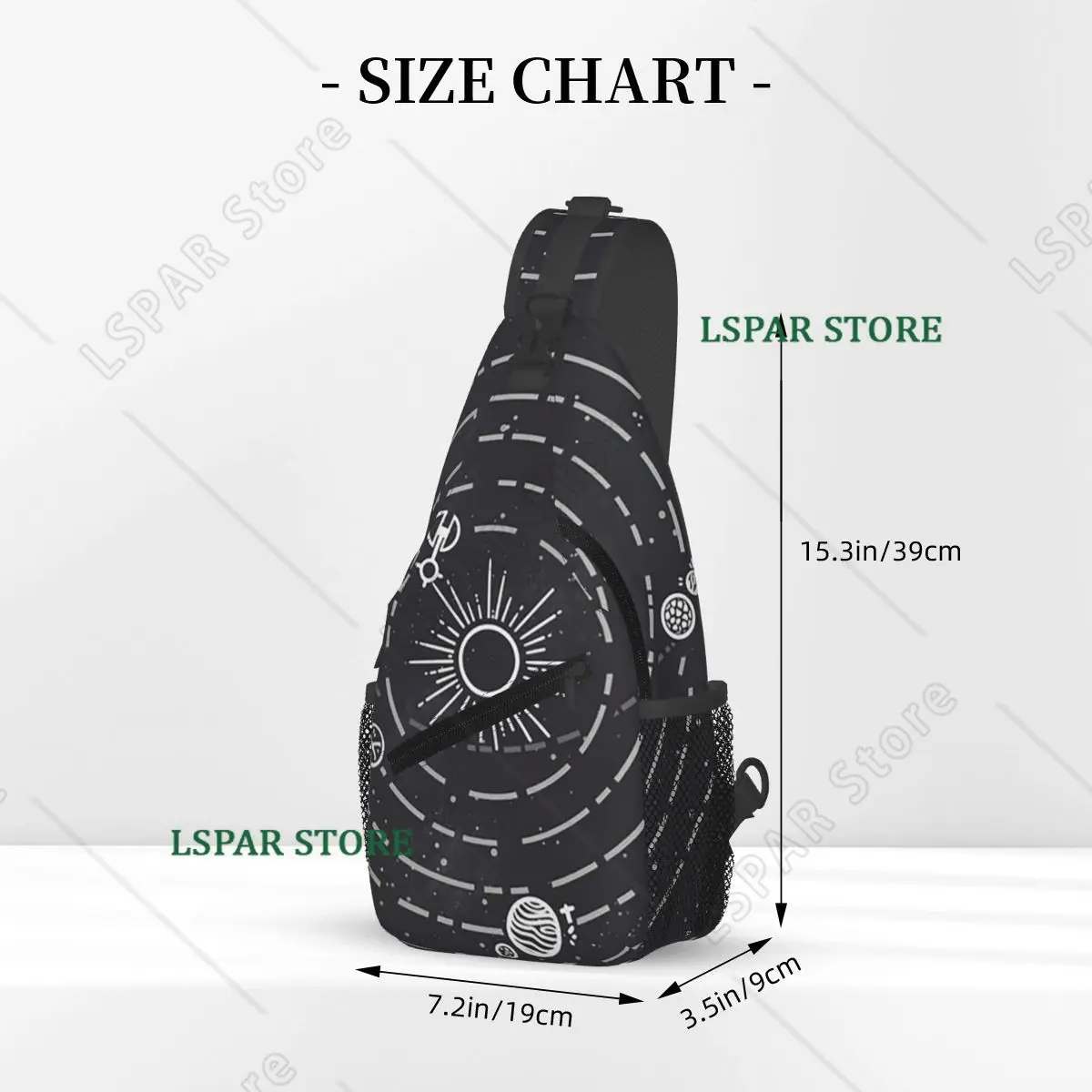 Outer Solar System Sling Backpack Sling Bag Hiking Travel Chest Bag Daypack Men Crossbody Backpack Shoulder Bag Pouch