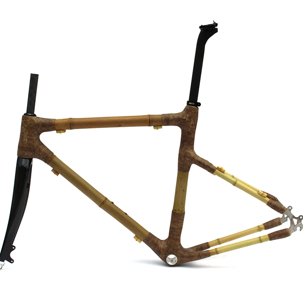 

Bamboo Gravel Bike Frame Road Disc Frameset Bicycle Parts Rear Axle 700x35c FBR-618