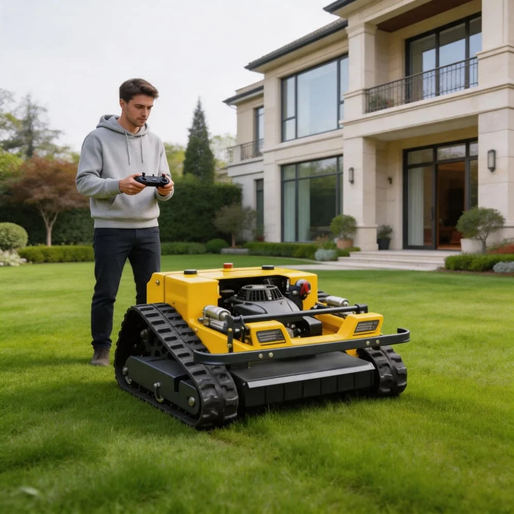 

CE Certified Zero Turn Mower 800mm Cutting Width Tracked Lawn Trimmer Remote Control High Efficiency Simple Design Yard Prune