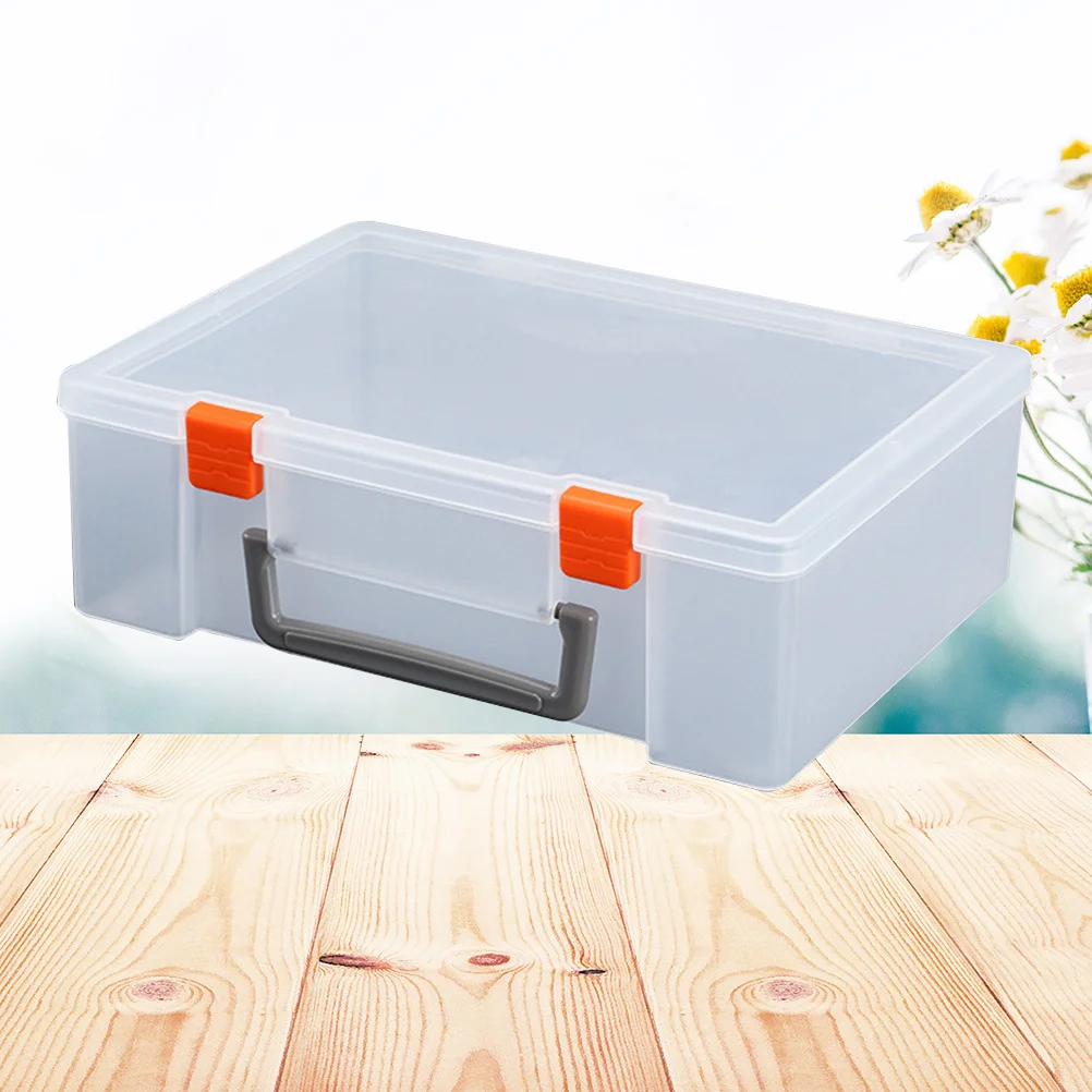 Caja de almacenamiento Rectangular de plástico duro portátil con tapa con bisagras transparente para rompecabezas, crayones, figuras, contenedores de almacenamiento de plástico