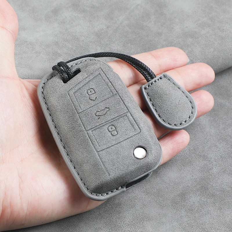 Leather Car Flip Key Case Cover Shell for VW Volkswagen Polo Golf Passat Beetle Tiguan Skoda Octavia Kodiaq Seat Leon Altea