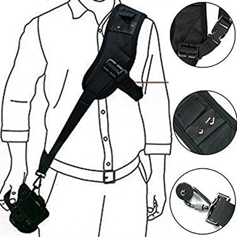 For Focus F-1 Shoulder Camera Strap High Quality Quick Carry Speed Sling Soft Shoulder Sling Belt Neck Strap Camera DSLR Black