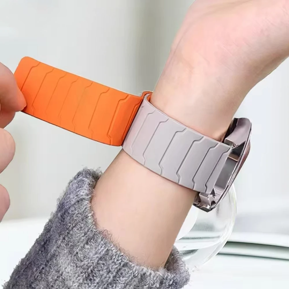 20/22 مللي متر حلقة مغناطيسية حزام الساعات ل Garmin venu/3/2/2Plus/Forerunner 570 265 265 165/vívoactive 4 5 6 سيليكون سوار للساعة