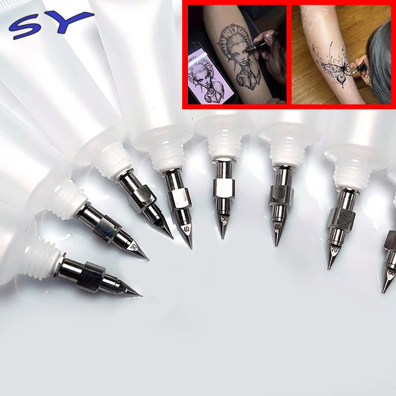 SY Henna hand-painted needle + bottle Henna paste juice paste precision stainless steel dispensing needle squeeze dispensing