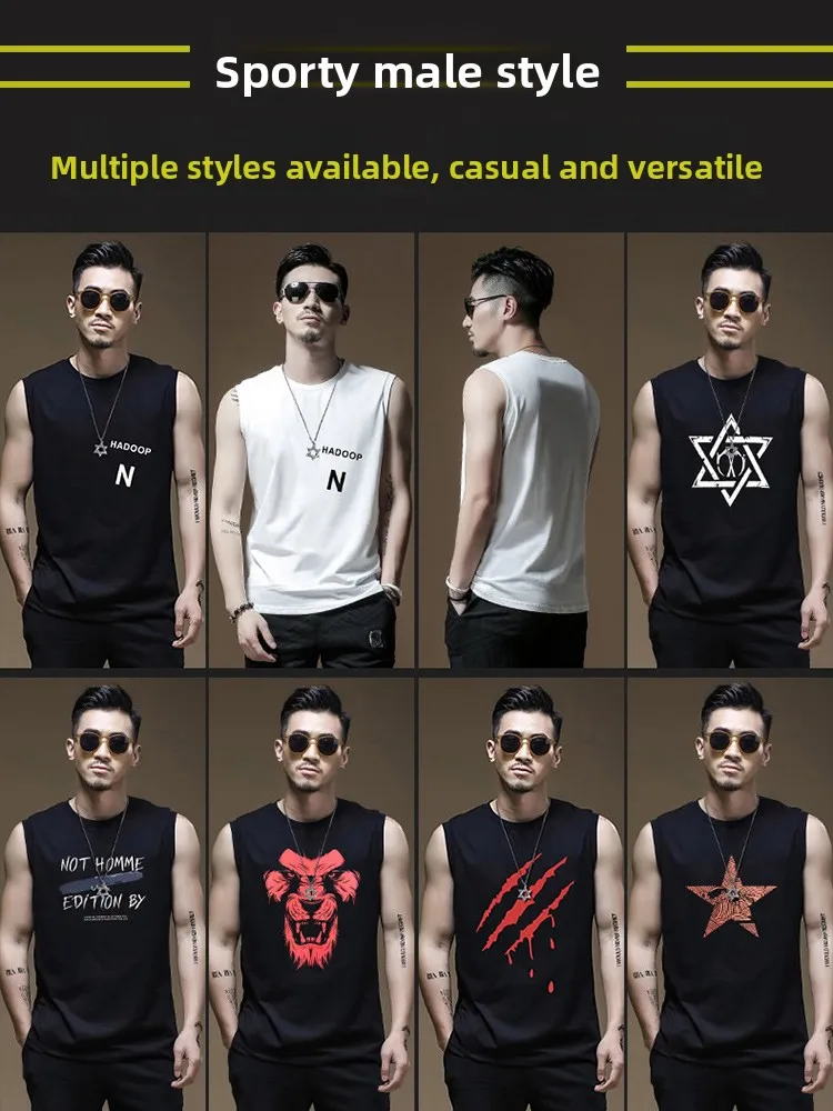 

Мужская спортивная футболка из чистого хлопка, летняя, повседневная, свободного кроя, для баскетбола, молодежная, модная, удобная, дышащая