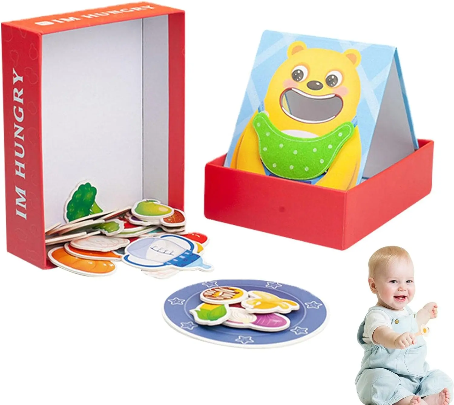 Montessori Animal Feeding Toys Clip Beads Puzzle Game Wooden Interaction Play House Early Education Fine Motor Educational Toys