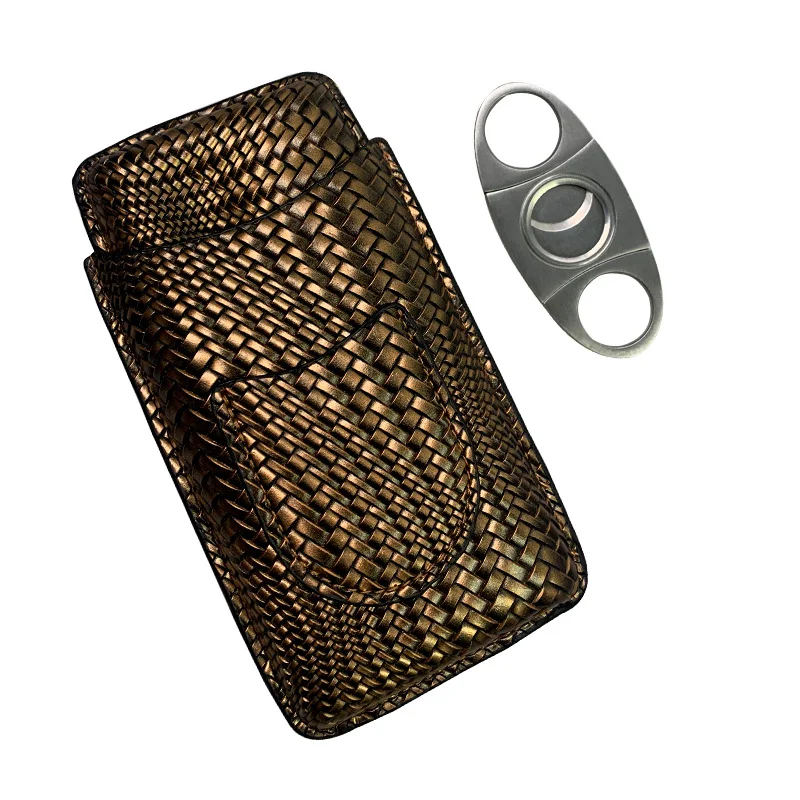 

Портативный чехол для сигар, дорожный юмидор для сигар с резаком, кожаный держатель для сигар и кожаный сигарет