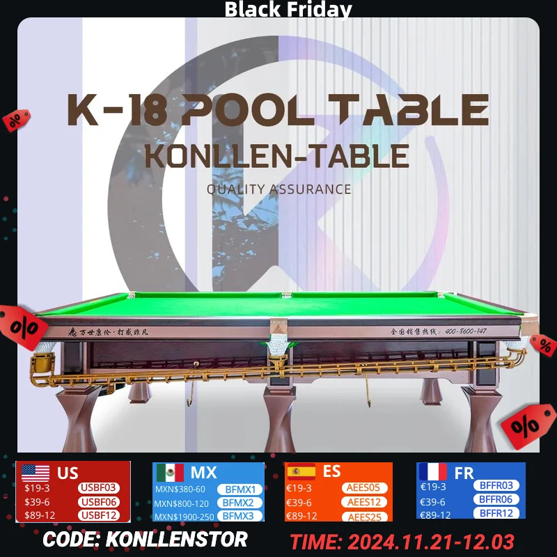 konllen pool table KL-18 standard commercial home black eight strokes brand agent