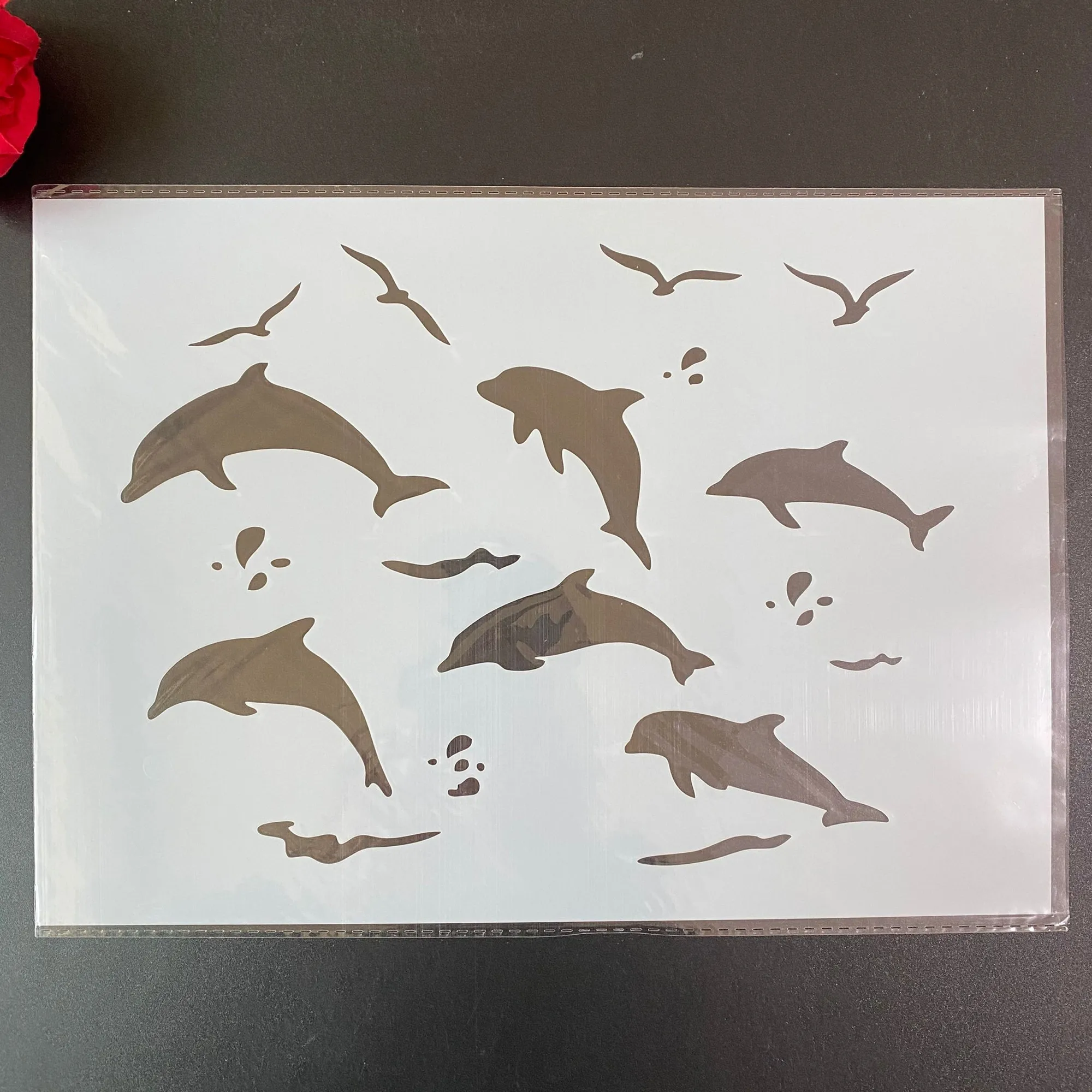 

DIY Stencils Wall Painting Scrapbook Coloring Embossing Album Decorative Paper Card Template A4 29 * 21cm Animal dolphin