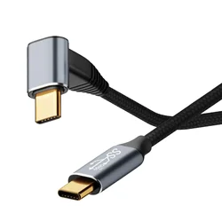 Right Angle USB C 3.2 10Gbps 4K@60Hz Data Cable Type-C PD QC 5A 100W Fast Charging Cord for Tablet Steam Deck Rog Ally VR Link