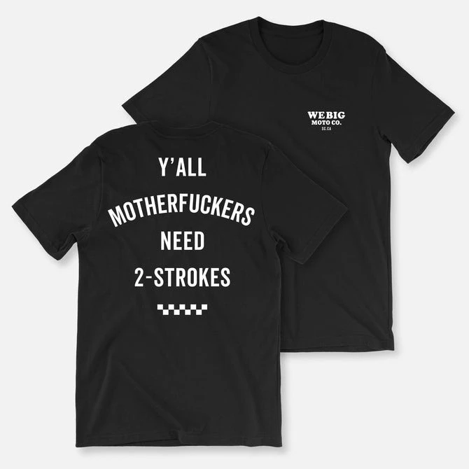 

2-STROKES TEE Hot-selling Summer New T-Shirt Men Women Short Sleeve Cotton Tees Moto Tops TShirt Men's Clothing