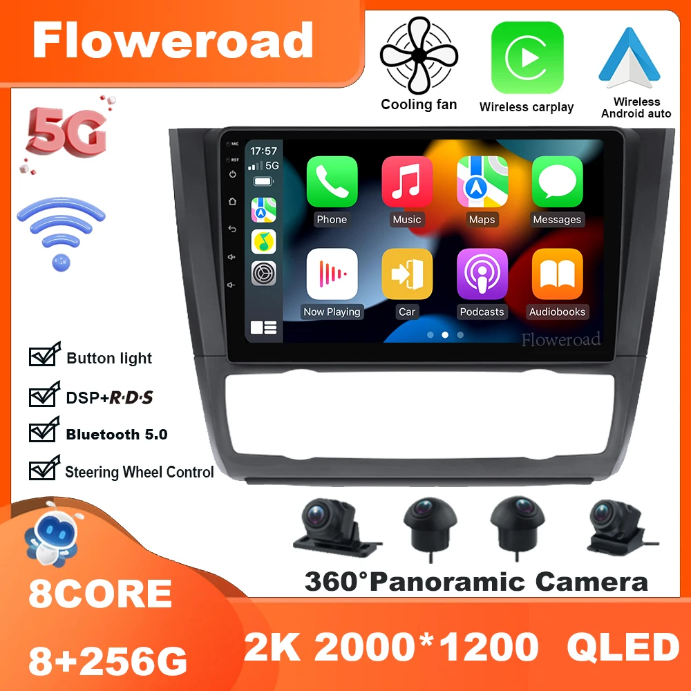 9 Inch Android 13 For BMW 1 Series E81 E82 E87 E88  2004-2012 Multimedia Player Navigation stereo GPS Carplay Auto 5GWiFi BT5.0