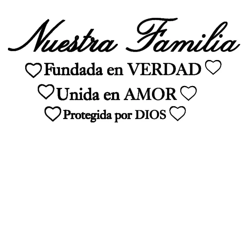 Spanish Our Family Truth Joined in love Kept by god Bible Verse Spain Quote Wall Decal Sticker Spain Quote Vinyl Bedroom RU132