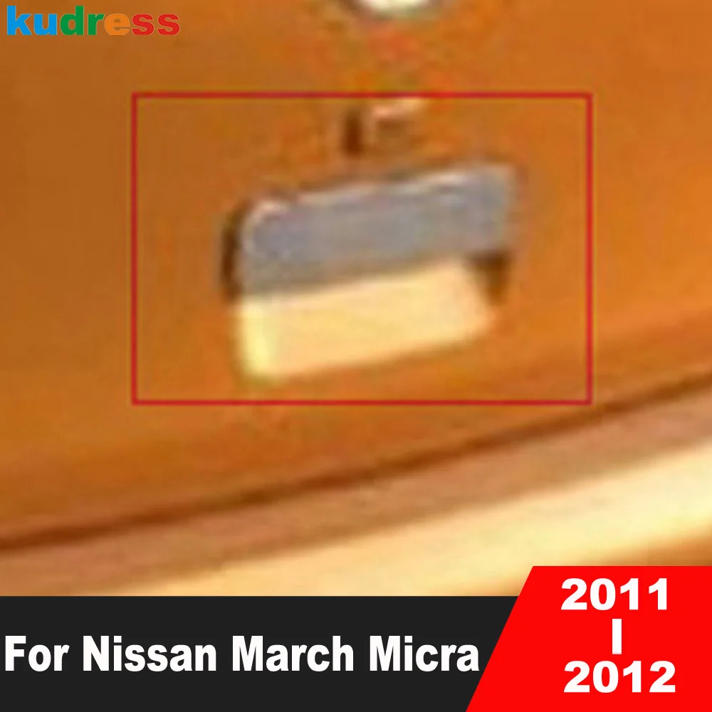 For Nissan March Micra 2011 2012 ABS Chrome Car Rear Trunk Handle Bowl Cup Cover Trim Decoration Exterior Accessories