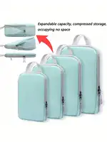 Juego de 4 piezas de bolsa de almacenamiento de viaje de negocios comprimible, bolsa organizadora impermeable Vertical multifuncional Simple y de moda