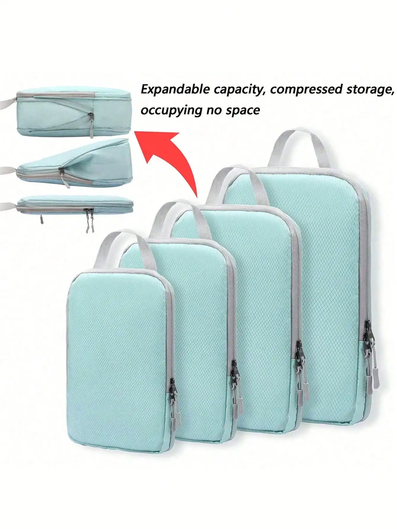 Compressible 4-Piece Set Business Travel Storage Bag, Simple and Fashionable Multi-Functional Vertical Waterproof Organizer Bag