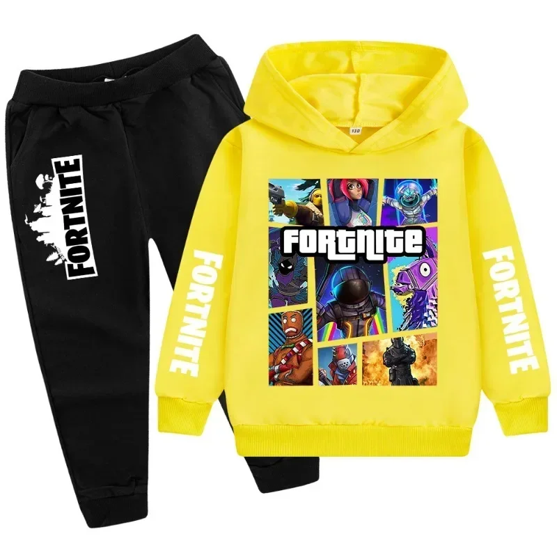 Fortnite Kids Clothes Boys Spring Autumn Long Sleeve Tshirt Pants 2pcs Sets Toddler Girls Outfits Children\'s Clothing
