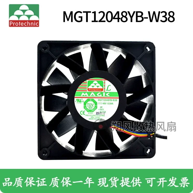 for Yongli MGT12048YB-W38 12038 12CM 48V 0.54A PWM Speed Regulating Cooling Fan