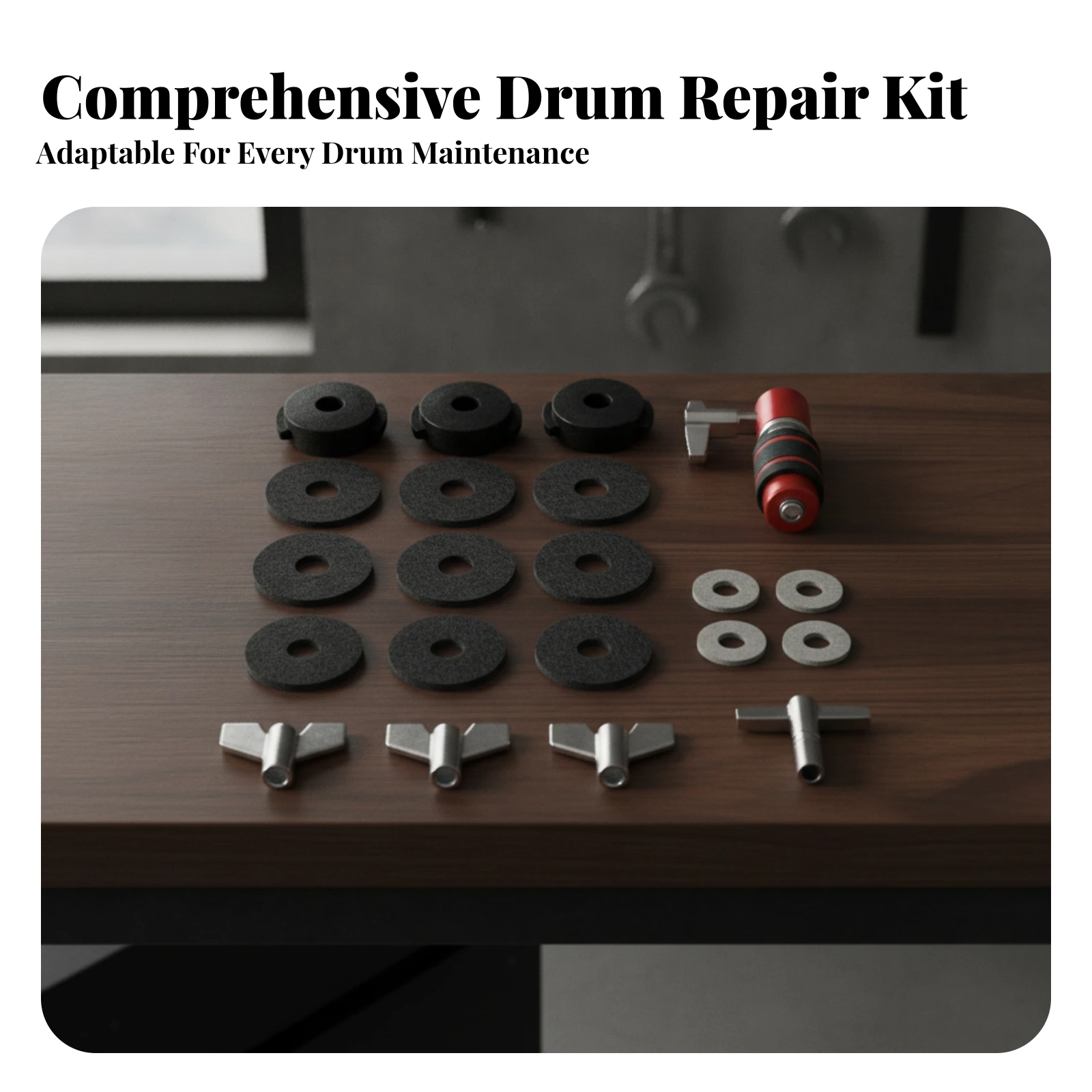 Cymbal Replacement Parts Set Noise Reduction Cymbal Hardware Kit Drum Accessory Kit Metal Washers Drum Hardware Parts Wing Nuts