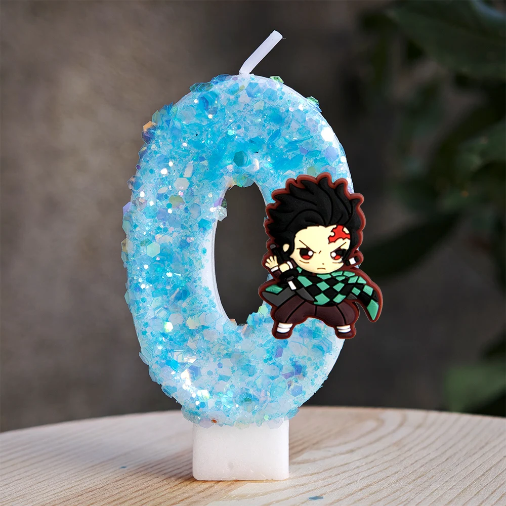 Demon Slayer Kuchen-Deko Kerzenset Anime Geburtstagsparty Zubehör für Kinder