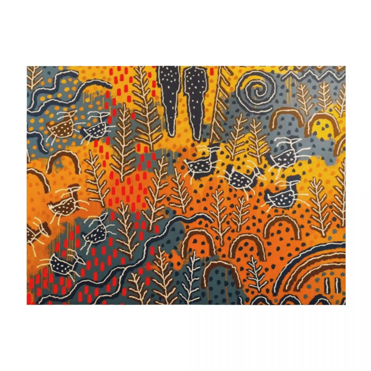 

Maidu Creation Story Throw Blanket Comforter Furrys Flannel Fabric bed plaid Blankets