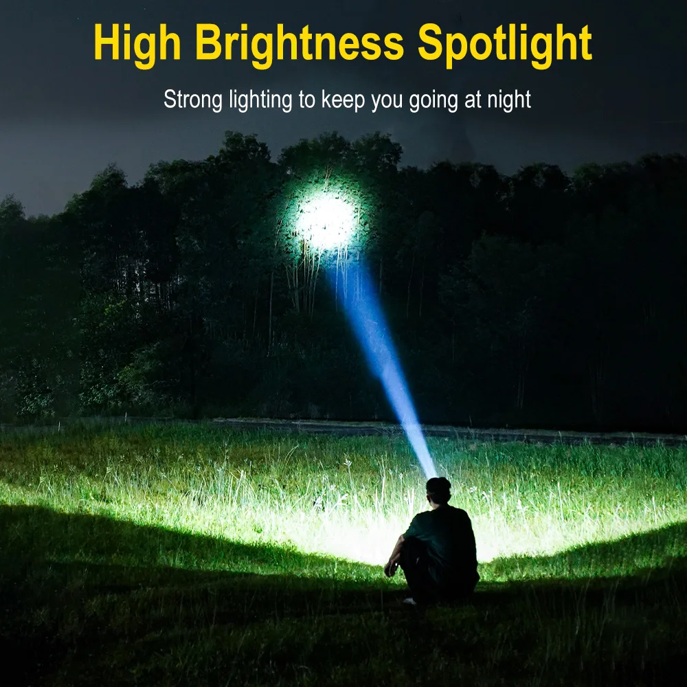 BORUiT Lampada frontale a LED con sensore di movimento con moschettone Tipo-c Faro ricaricabile Torcia frontale impermeabile Lanterna da pesca da campeggio