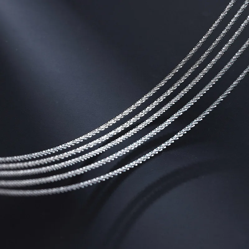 Pure 925 Sterling Silver 16-32 inches 1.8mm Sparkling Chain Necklaces for Women Girls Fashion Jewelry Engagement Party Gift