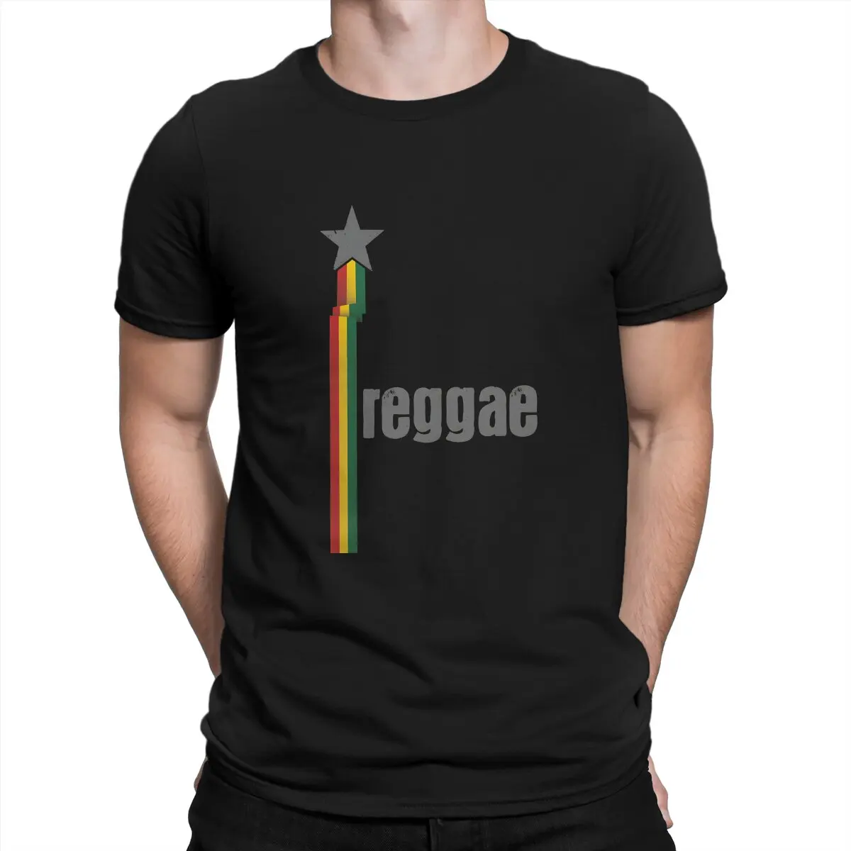 Rasta Lion Reggae with a Star Tshirt Graphic Men Tops Vintage Homme Summer Polyester Clothes Harajuku T Shirt