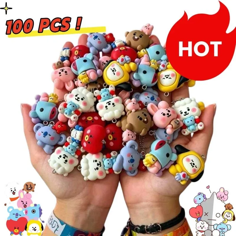 10pcs Kawaii Dog Bunny Cute Resin Charms For Jewelry Materials Flatbacks Bracelets Necklace Keychain Making Supplies Diy Decoden