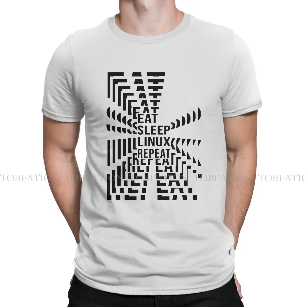 Eat Sleep Casual TShirt Kali Linux Computer Technology Style Streetwear Casual T Shirt Male Tee