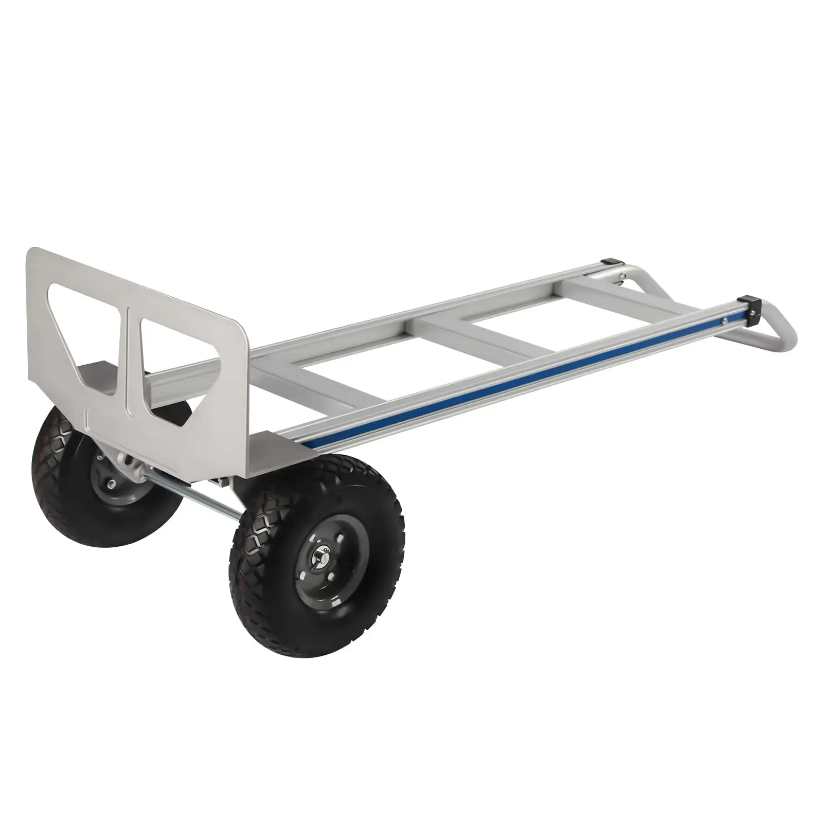 Hand Truck Dolly, Industrial Strength Heavy Duty Aluminum Dolly Cart for Moving - 500 Pound Capacity - 9.8" Rubber Wheels (Silver)