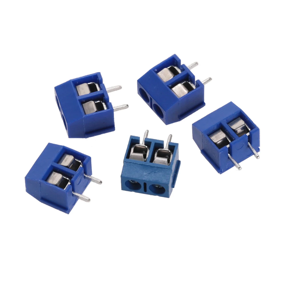 10 개/몫 KF301-5.0-2P KF301-3P KF301-4P 피치 5.0mm 스트레이트 핀 2P 3P 4P 나사 PCB 터미널 블록 커넥터 블루